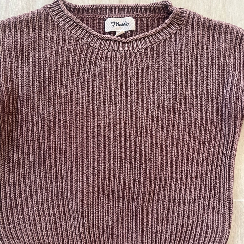 Brown Ribbed Sweater - Picture 2 of 4